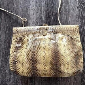 Vintage Pico Bello Genuine Boa Snake Skin Leather Shoulder Crossbody Purse Bag